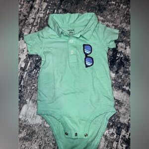Carter's Mint Green Bodysuit with Sunglasses Appliqué
